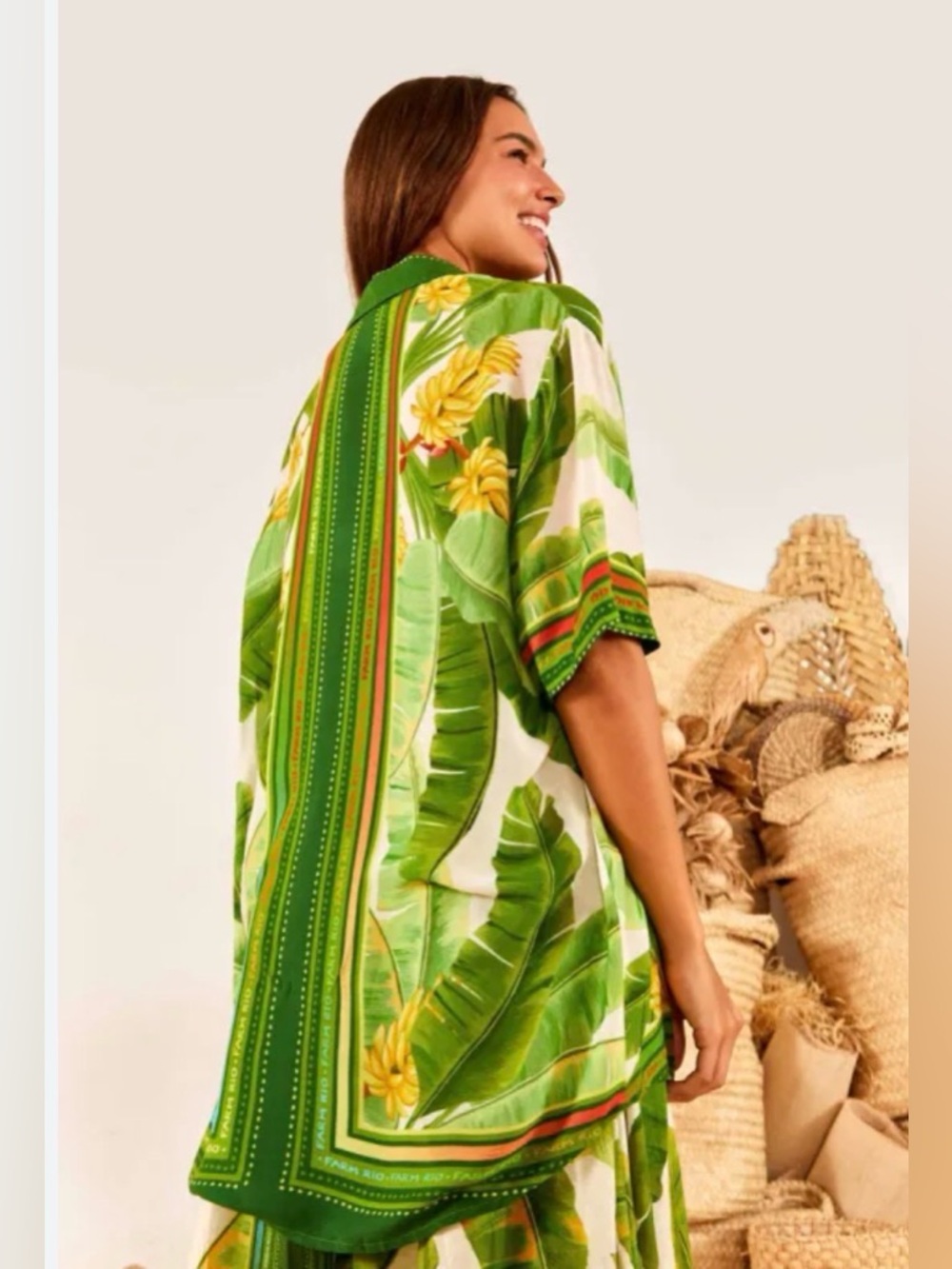 Farm Rio Fresh Forest Scarf Shirt